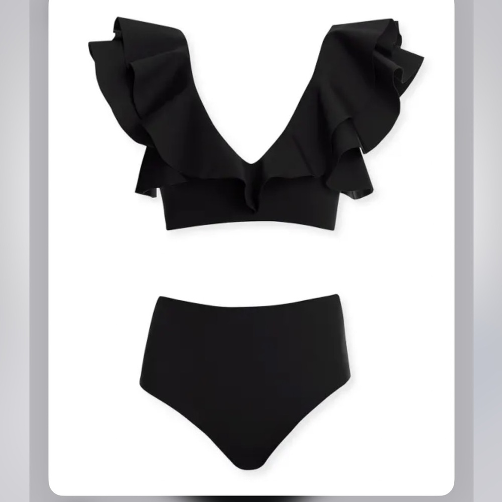 MAYGEL CORONEL Mila Ruffle Bikini Size One-Size Top Extended Size Bottoms